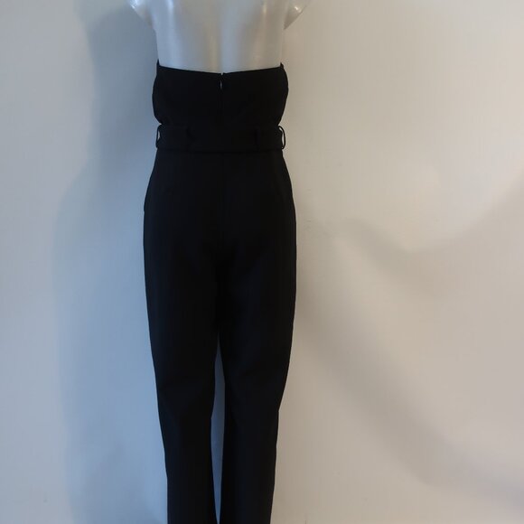 Womens Intermix Motobi Black Belted Halter Cut Out Sleeveless Flared Jumpsuit L - Picture 12 of 16